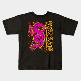 Sanano FMA Dragon Fire Pink Kids T-Shirt